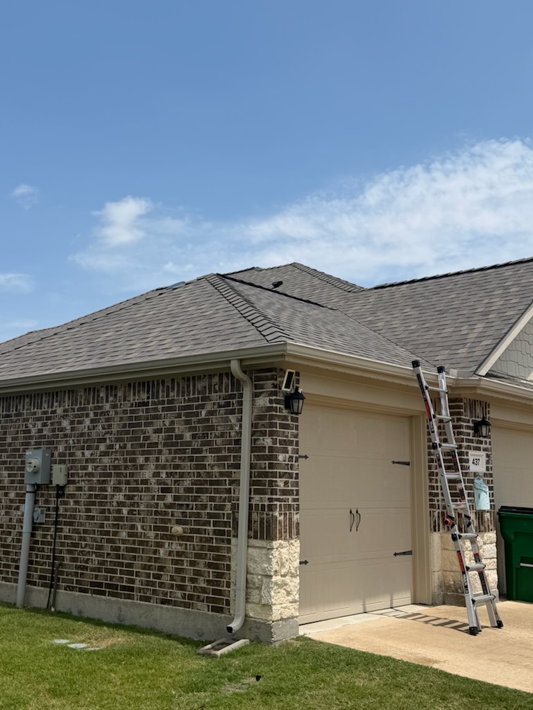 Fireman’s Roofing recent McKinney gutter project — front elevation